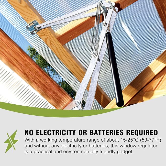 CHANGE MOORE Auto Vent Opener 1Pack Automatic Greenhouse Window Opener, Roof Vent Opener Auto Vent Kit Sensitive Gardening Tools, Automatic Greenhouses Supplies (Dual Spring Up to 33lbs)