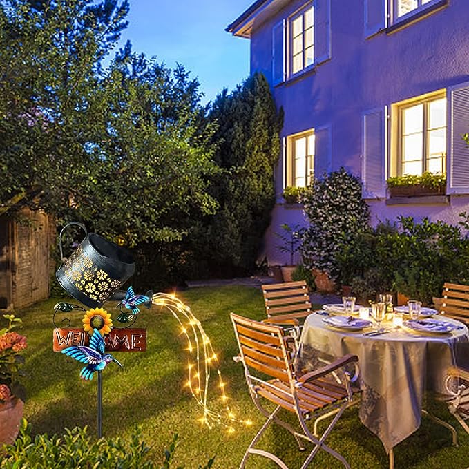 Solar Watering Can Lights, 1 Pack Outdoor Solar Lantern Decorative, Solar Outdoor Lights Watering Can Lantern for Balcony Garden Courtyard Patio Yard Lawn Patio Walkway Party Decorations