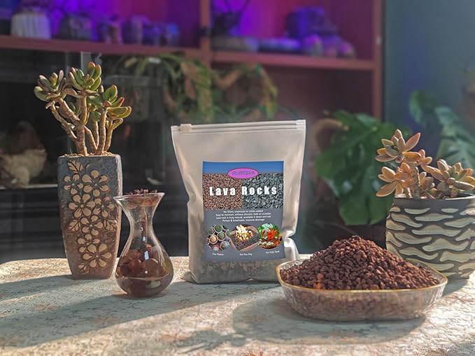 Lava Rocks for Plants, 2lbs Volcanic Stones Gravel Horticultural Drainage Potting Soil for Indoor Outdoor Plants, Succulents, Bonsai, Cactus, Vase Fillers, Top Dressing (2LBS, RED, 1)