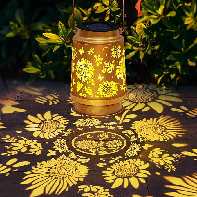 TEDOF Solar Lanterns Outdoor Waterproof,Sunflower Gifts for Women Gifts for Mom Women Grandma Decoration Outside for Yard, Patio,Backyard,Porch