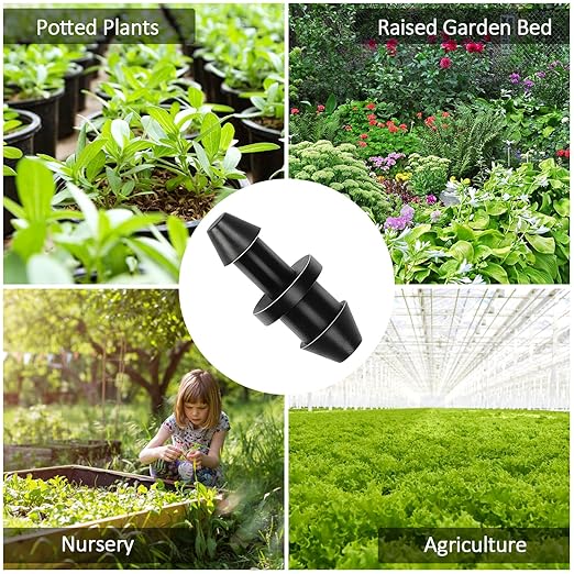 60 Pieces 1/4" Drip Irrigation End Plug Fittings：1/4'' Drip Single Barbed End Cap Connectors for 1/4 Inch Irrigation Tubing 1/2" Tubing Goof Hole Plugs for Garden Drip Line Systems