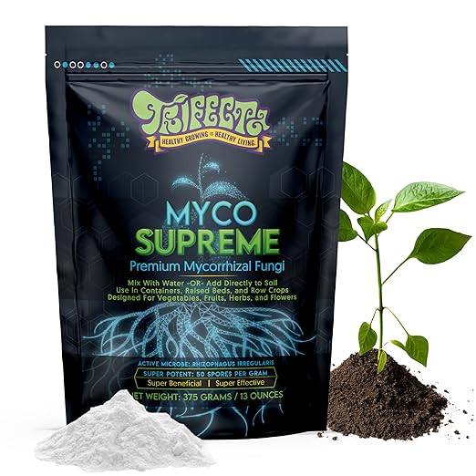 Mycorrhizal Fungi for Soil, Root Stimulator for Plants, Ultra Concentrated Mycorrhizae for Plants Strong Roots & Living Soil, Trifecta Myco Supreme Plant Root Stimulator for Tree, Rose and Flower Care