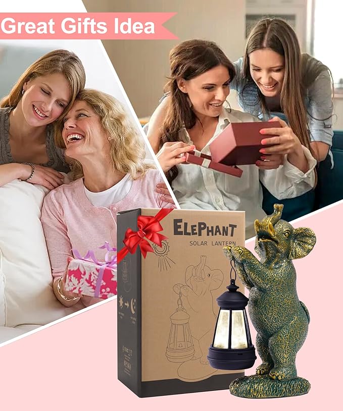 Solar Garden Outdoor Decor Statues: Art Figurines Decorations for Yard Patio Balcony Porch Lawn Ornaments - Gifts for Grandma Mom