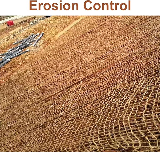 Agfabric Natural Jute Erosion Control,Jute Netting -45" Wide x80 feet Long Soil Saver Mesh Blanket