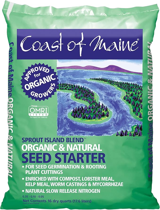 Coast of Maine, 16qt (Pack of 10) Sprout Island Blend, Organic & Natural Seed Starter for Seed Germination & Root Plant Cuttings