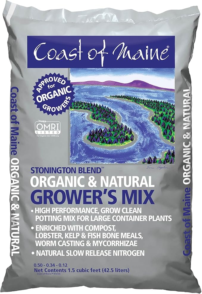 Coast of Maine Stonington Blend, 1.5 cu ft (Pack of 2) Organic and Natural Grower?s Mix for Large Container Plants