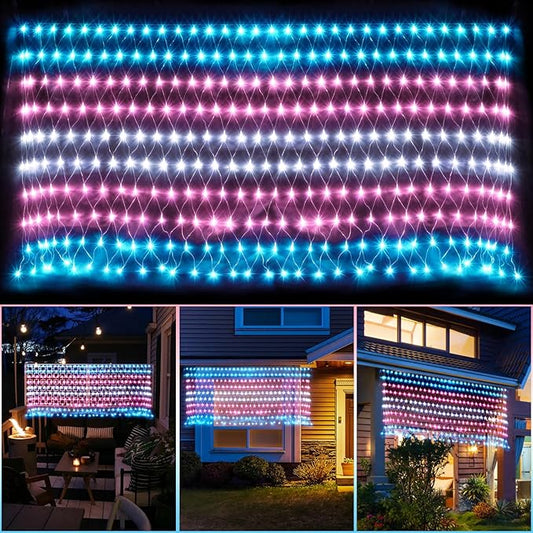 Trans Flag Lights Outdoor, 6.6x3.3 FT Trans Pride Flag Pride Decorations Connectable, 330LED Waterproof Transgender Flag with Lights, Pride Month Decorations for Room, Yard, Party, Office