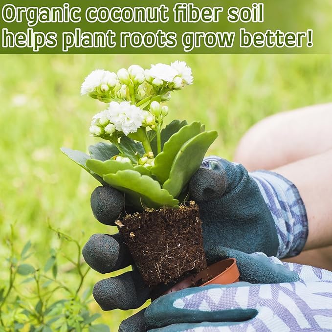 Halatool 30mm 200pcs Organic Coconut Coir Pellets Soil for Planting, Compressed Coco Coir Soil Potting Soil Seed Starters for Growing Vegetables, Fruits, Flowers