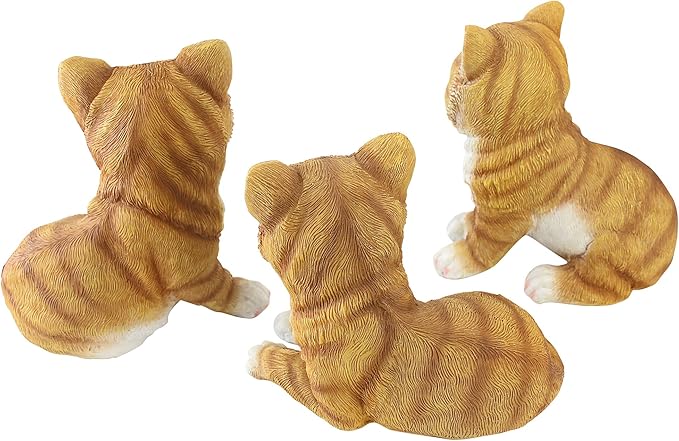 Design Toscano Tabby Kitten Triplets, Baby Cat Statues