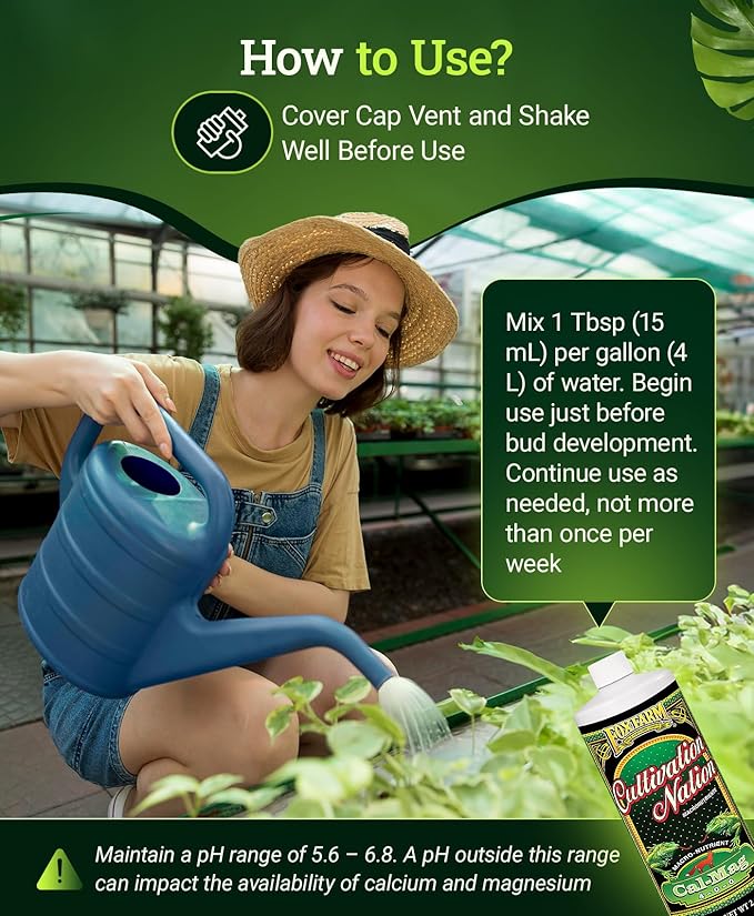 Fox Farm Cultivation Nation Cal-Mag Supplement - Formula with 3% Calcium & 1% Magnesium for Flowering & Fruiting, Ideal for Hydroponics, Soil, & All Growing Environment, NPK 4-0-0 (1 Quart)