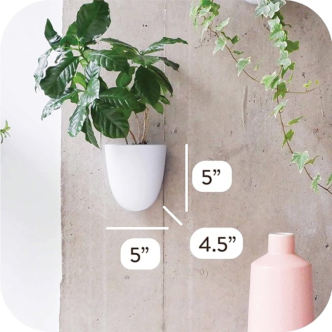 PlantPod Luxe - Self-Watering Wall Planters (Set of 6) - Easy to Water and Install - Lightweight - Design Your Own Vertical Garden - Wall Planters for Indoor Plants