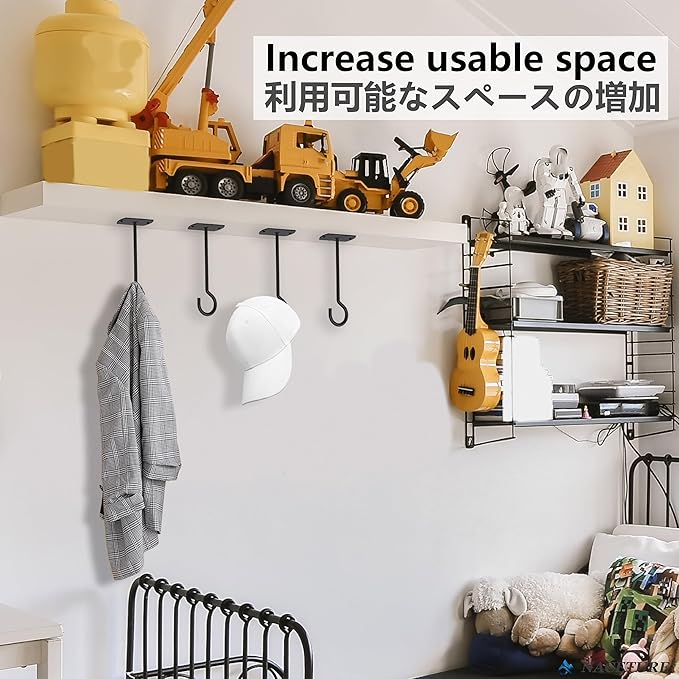 NACETURE Ceiling Hooks Heavy Duty 6 Pack - Plant Hooks for Ceiling Hanging Hook for Hanging Basket Hook, Light, Bird Feeders, Wind Chimes Décor Indoor & Outdoor (5" Black 6 Pack)