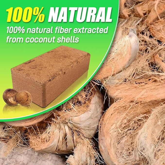 Anothera Coco Coir Brick for Plants- 12 Pack Premium 100% Organic Peat Moss Mix with Low EC & pH Balance, Fiber Coconut Husk for Planting, Gardening, Potting Soil Substrate