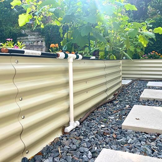 Garden Grid Connection Manifold | Connect Neighboring Garden Grids or Just 1 and/or Daisy-Chain from Manifold to Manifold with Garden Hoses to Connect Many Garden Grids | 16” Height