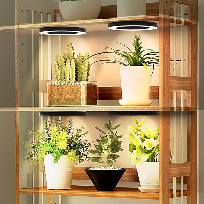 Mosthink 6.3" Ceiling Grow Lights for Indoor Plants, 288 LEDs Plant Light Full Spectrum, Under Cabinet Growing Lamp with Auto Timer, 10 Dimmable Levels, 3 Modes with Transparent Cover,Corded