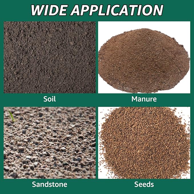 2 Pcs 12 Inch Soil Sifter for Gardening, Gardening Soil Compost Sifter, Stainless Steel Soil Sieve, Mesh Screen Dirt Sifter for Dirt,Sand,Rock,Filtration Compost Bonsai Gardening Tool (10mm)