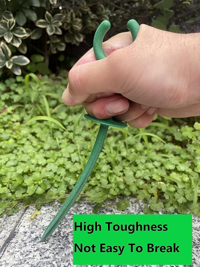 20 Pcs Green Garden Hose Guide Stakes Holiday Lights Holder Light Duty High Toughness Plastic Nails Tools for Garden Yard Plant Protection (20)