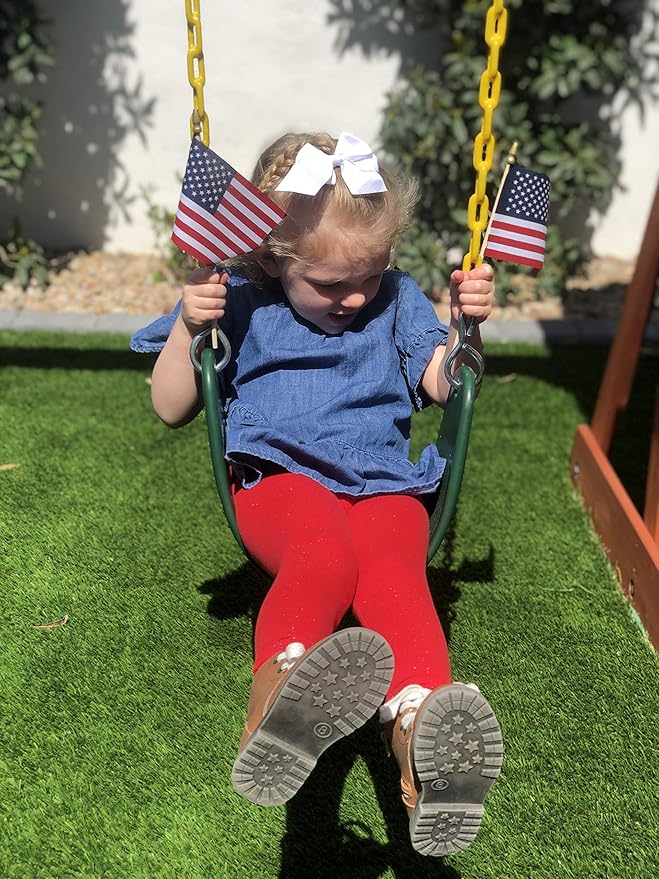 American Flags on Stick - Handheld Spearhead US Flag for 4th of July, Memorial Day Event Decorations - Patriotic Decor for Indoors & Yard - Wooden Stick, Cotton Fabric - (4"X6" - 50 Pack)