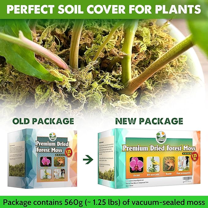 DUSPRO Big Bag Dried Forest Moss for Plant Propagation Sphagnum Moss Bulk for Orchid Repotting Mix Organic Soil Medium Bale Premium Hand Selected 16 QRT
