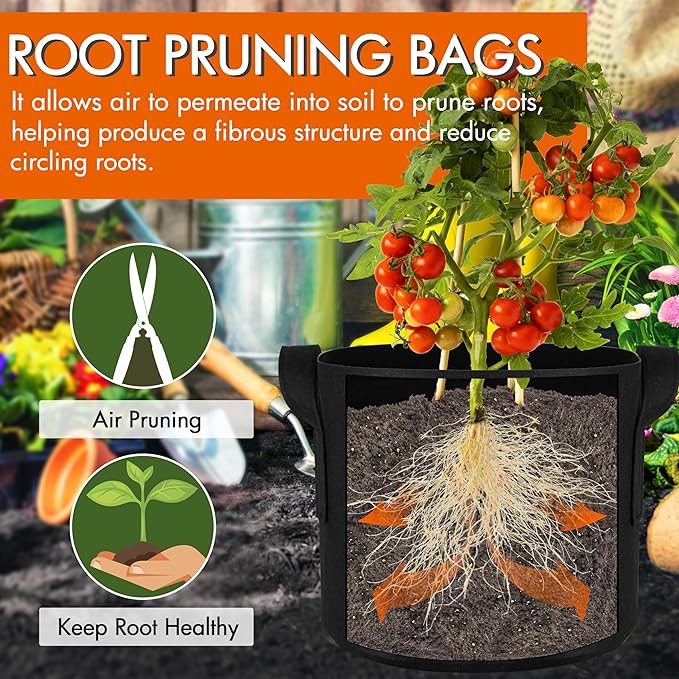 Gardzen 2-Pack 100 Gallon Grow Bags, Aeration Fabric Pots with Handles, Pot for Plants