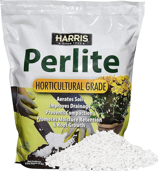 Harris Premium Horticultural Perlite for Plants and Gardening, 8qt to Promote Root Growth and Soil Health