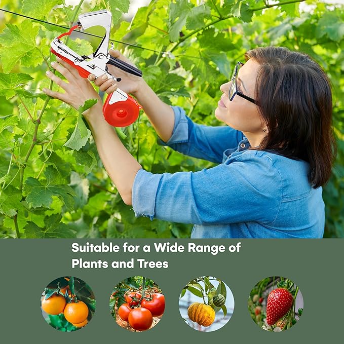2WAYZ Plant Tying Machine - Secure Plants to Support Stakes with Ease with Plant Tying Tie Up Tool for Gardening & Vines - Lightweight Tape Tool - Plant Upright Tying Tapetool