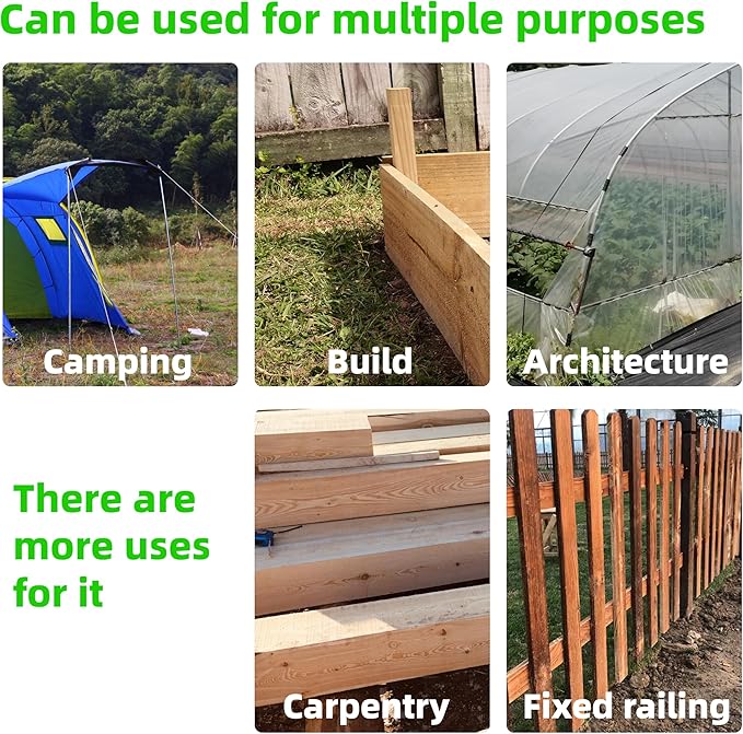 20 Pieces 16-Inch Garden Ground Stakes Galvanized Steel Rebar Stake Heavy Duty Anchors for Tents, Position Kits,Fences, and Trampolines