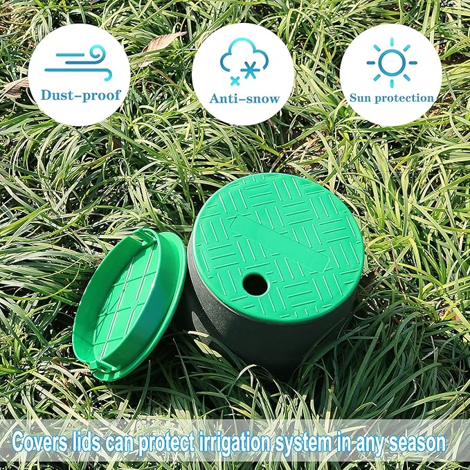 Bandelt Sprinkler Valve Box Cover Lid for Automatic Irrigation Water System Lawn, Yard, Outside ID 5.5" OD 6"-4 Pack