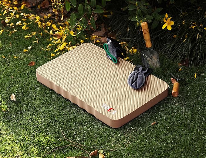 Kneeling Pad Thick Extra Large High Density Foam Comfort Kneeling Pad for Work Gardening Yoga Exercise Garden Knee Pad 2 Pack Beige