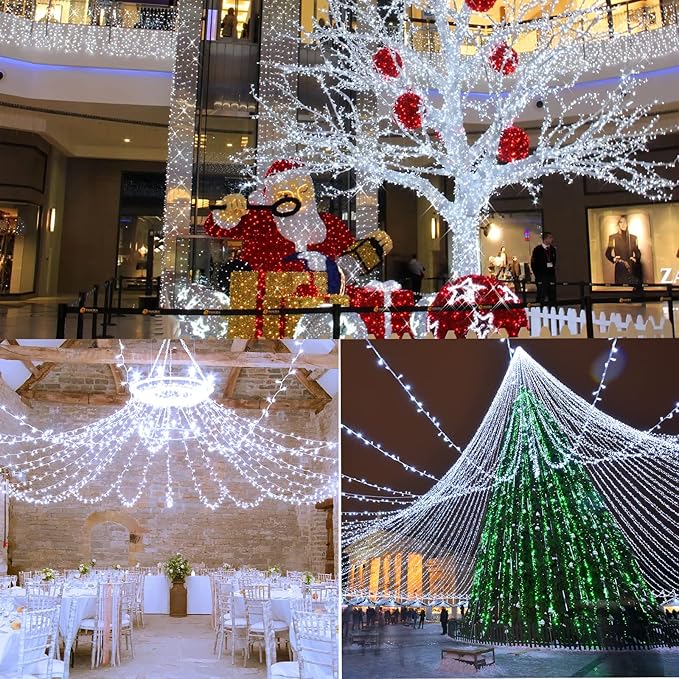 175Ft Christmas Lights Outdoor, 500 LED Christmas String Lights with 8 Modes, Timer, Waterproof Fairy Twinkle Lights for Christmas Party, Garden, Wedding, Holiday, Xmas Tree Decorations (White)