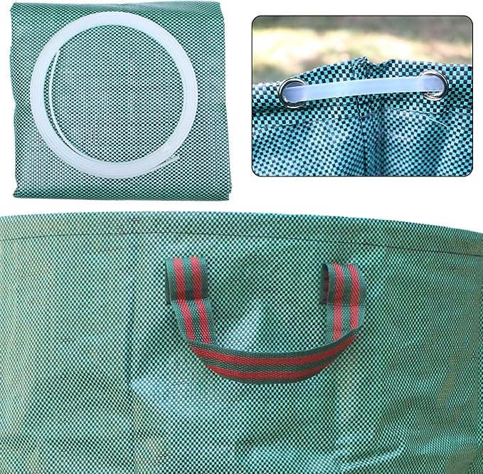 PHYEX Professional 4-Pack 132 Gallon Gardening Bags for Lawn Yard, Extra Large Reusable Leaf, Waste and Trash Container