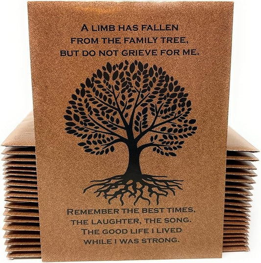 Forget Me Not Seeds - Tree of Life Funeral Favors - 3.25x4.5 inches - Prefilled Seed Packets - Ready to Give - Pack of 20