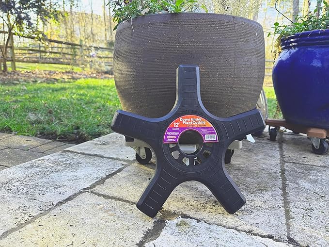 Bosmere S12410 Down Under Plant Caddie with Wheels 12" - 350lb Capacity, Black