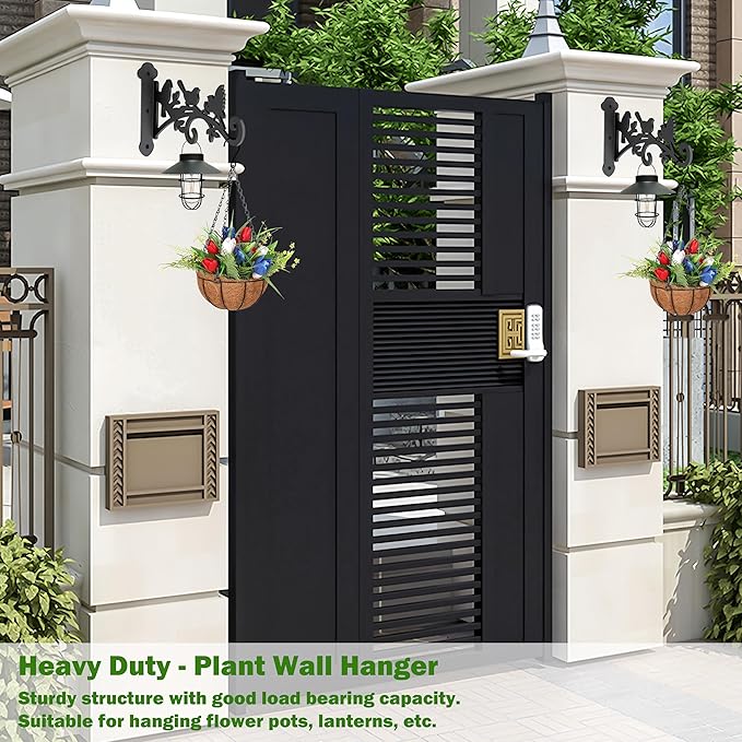 2 Pack Hanging Plant Hanger Outdoor 12-in Bird Feeder Wall Hooks - Heavy Duty Metal Plant Bracket Hook for Hanging Flower Baskets,Wind Chime