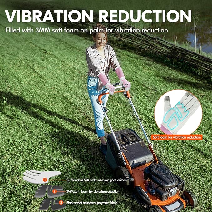 Vgo... 1-Pair Premium Geniune Goat Leather Extra-long Cuff Thornproof, Anti-abrasion, Anti-Impact Gardening Gloves (Size S, White, GA9659)