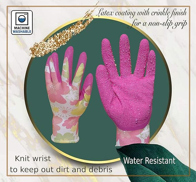 Floral Garden Tool Set| Gardening Gifts for Women Birthday| Heavy Duty Tools Kit|Storage Tote Bag Organizer| Pruning Shears| Gardener Gloves| Sprayer| Weeder| Trowel (Floral Set)