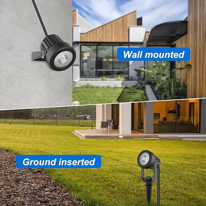 Solar Spot Lights Outdoor, Solar Landscape Spotlights IP65 Waterproof 9.8ft Cable, Dusk to Dawn Solar Uplights for Tree Garden Yard Driveway Porch Walkway Pool (6-in-1, 3000K Warm White)