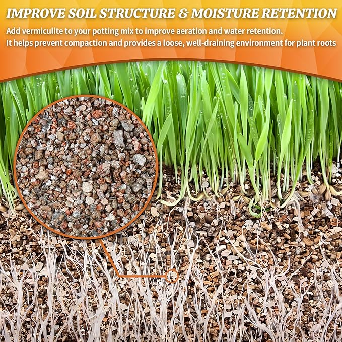 AVALUTION 3QT Vermiculite - Organic Vermiculite for Plants Horticultural Coarse Vermiculite Natural Soil Additive for Potted Plants Gardening Mushrooms Seed Starting
