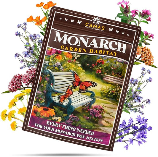 Monarch Butterfly Garden Kit with Milkweed Seeds–Perennial Flower Seeds to Plant Outside| 1/4 Pound Pure Bulk Wildflower Seeds | Garden Seeds for Attracting Pollinators | Seed Packets for Spring/Fall
