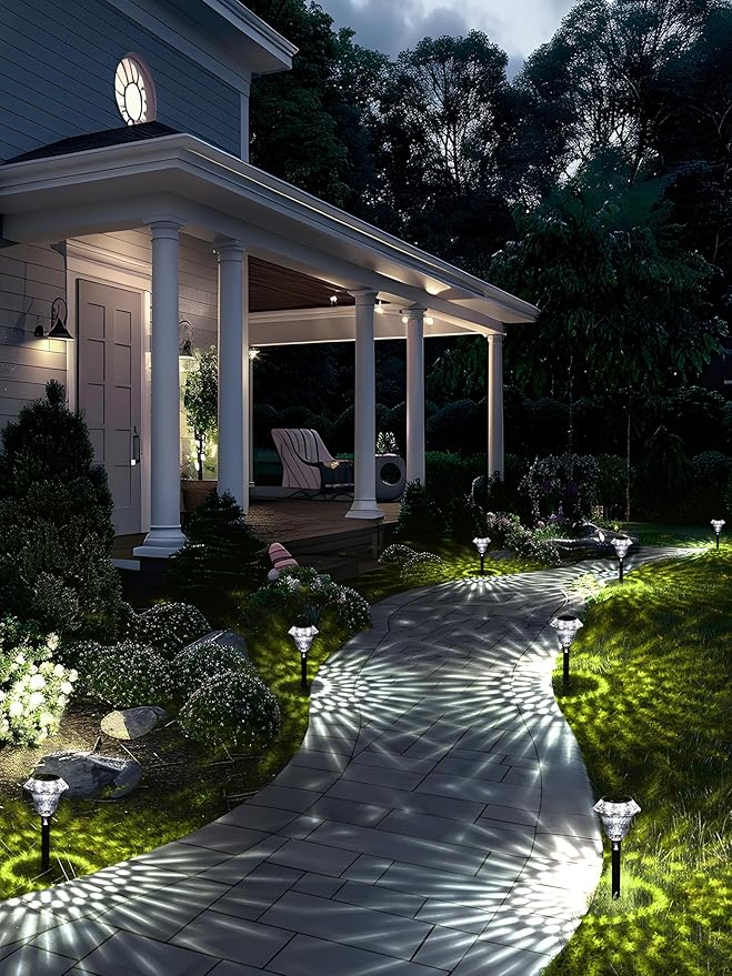 SOLPEX Solar Pathway Lights Garden Decor for Yard, Garden Lights Solar Powered Waterproof Landscape Lighting, Solar Outdoor Lights Porch Decor for Path Walkway Driveway (8 Pack Cold White)