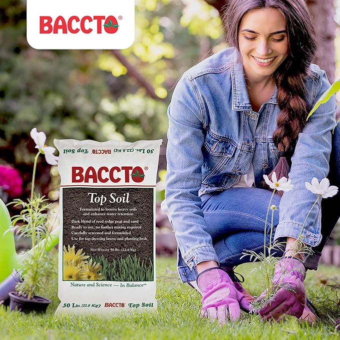 1550P Baccto Top Soil for Lawns, Gardens, and Raised Planting Beds with Reed Sedge, Peat, and Sand, 50 Pounds (6 Pack)