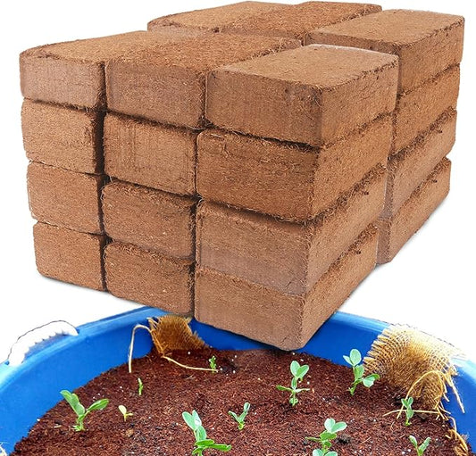 Coco Coir for Organic Coconut Coir- 24 Pack Coco Coir Brick- Coconut Soil with Low EC & pH Balance-Coco Fiber for Herbs& Flowers- High Expansion-Renewable Coco Soil for Planting