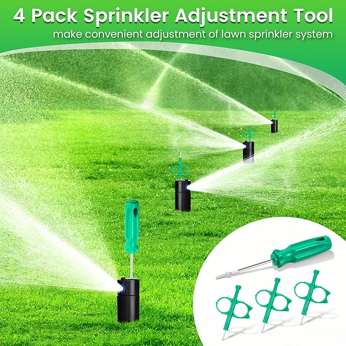 4 Pack Sprinkler Adjustment Tool Compatible with Rain Bird 5000, Hunter PGP Sprinkler Head, Sprinkler Key Tool Adjustment Wrench for Lawn Irrigation Sprinkler System Repair