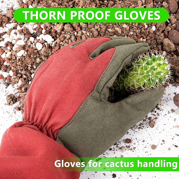 Professional Rose Pruning Thorn Proof Gardening Gloves with Long Forearm Protection for Men and Women
