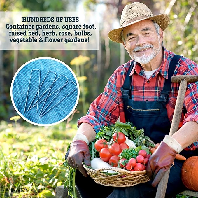 75 6-Inch Garden Landscape Staples Stakes Pins - USA Strong Pro Quality Built to Last. Weed Barrier Fabric, Ground Cover, Soaker Hose, Lawn Drippers, Irrigation Tubing, Wireless Invisible Dog Fence…