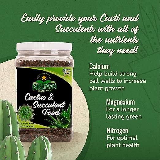Nelson Plant Food - NutriStar Cactus and Succulent Plant Food - Cacti and Succulent Fertilizer - Plant Fertilizer for Cactus and Succulents