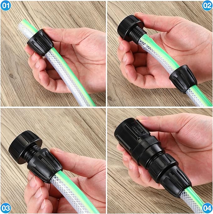 4 Pcs 25 PSI Drip Irrigation Pressure Regulator Faucet Adapter Kit, 2 Pcs 3/4" FHT x 3/4'' MHT Pressure Regulator, 2 Pcs 1/2 Inch Drip Irrigation Tubing Adapter for Drip Irrigation System