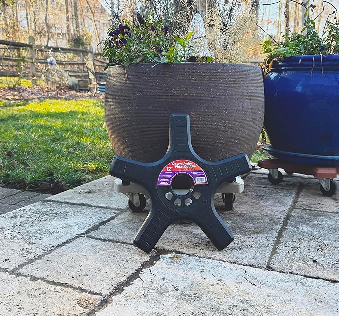 Bosmere S12410 Down Under Plant Caddie with Wheels 12" - 350lb Capacity, Black