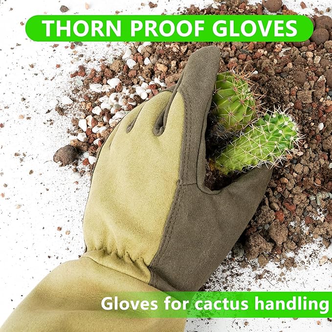 Professional Rose Pruning Thorn Proof Gardening Gloves with Long Forearm Protection for Men and Women