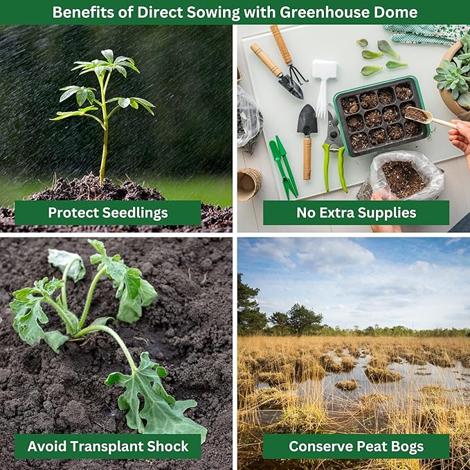 Cucumber Garden Kit with Grow Rings, Greenhouse Germination Domes, Seeds, Markers, Instructions – Gardening Gift for Mom, Teachers, Women, and Men – Made in USA